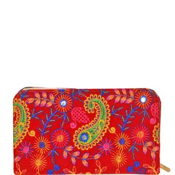 Exotic India Paisley Embroidered Mirror Work Velvet Purse Clutch-picture-12