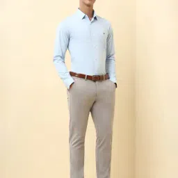 Allen Solly Grey Cotton Blend Slim Fit Solid Trousers image 4