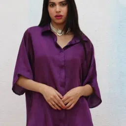 Chidiyaa Anahita Modal Silk Shirt-image-0