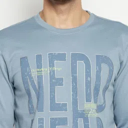 Duke Stone Grey Regular Fit Printed Sweatshirt image 4