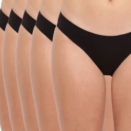 BASIICS by La Intimo Black Bikini Panty (Pack Of 5)-picture-4