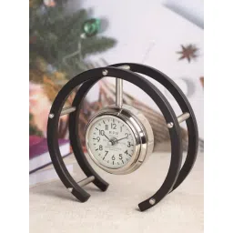 De Maison Decor Silver Aluminium Abstract Luna Serenade Table Clock-picture-23