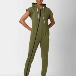 Forever 21 Olive Full length Jumpsuit-image-90