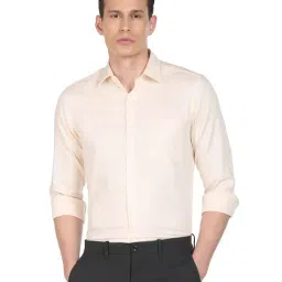 Arrow Peach Cotton Regular Fit Self Pattern Shirt-picture-15