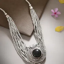 Imli Street Black & Silver Necklace-image-36