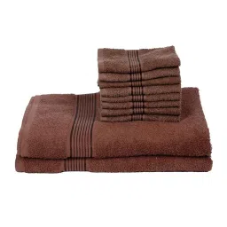 bianca LORENA [10pc] 100% Cotton Super-Soft Terry Towels -2pc Bath, 8pc Face (d`ross) solid-brown image 2