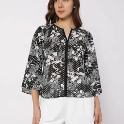 Vero Moda Black & White Printed Top-image-45