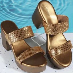 Metro Women's Antique Gold Casual Sandals-picture-4