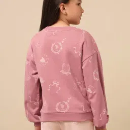 U.S. Polo Assn. Pink Cotton Comfort Fit Printed Sweatshirt image 2