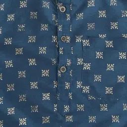 Indus Route by Pantaloons Kids Blue Printed Full Sleeves Kurta image 3