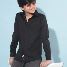 Crimsoune Club Kids Black Solid Full Sleeves Shirt-picture-15