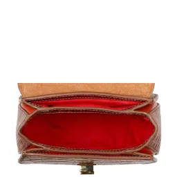 Hidesign Fling 02 Brown Textured Medium Sling Handbag image 4