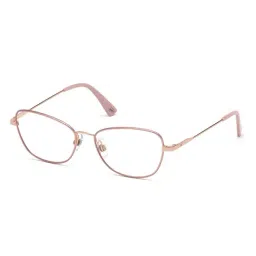 WEB EYEWEAR Rose Gold Geometric Eye Frames for Women-image-3