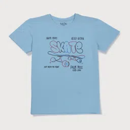 Palm Tree Kids Blue Printed T-Shirt image 1