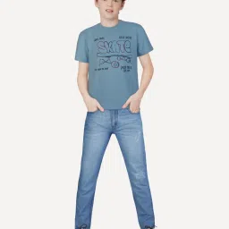 Palm Tree Kids Blue Printed T-Shirt image 3