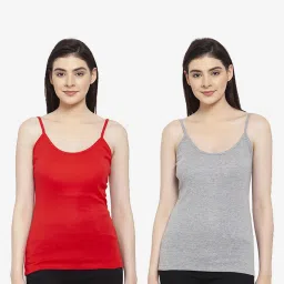Friskers Multicolor Cotton Camisole (Pack Of 2) image 1