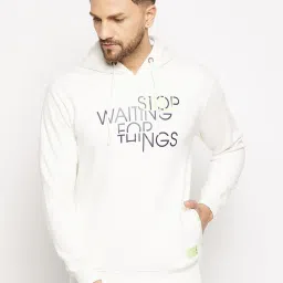 Duke White Regular Fit Printed Hooded Sweatshirt image 1