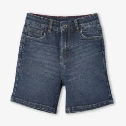 Ed-a-Mamma Kids Blue Solid Denim Shorts-picture-16