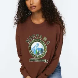 Forever 21 Brown Print Sweatshirt-picture-14