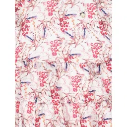 Allen Solly Junior White & Red Cotton Printed Dress image 3