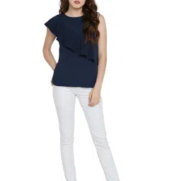 Miss Chase Navy Crepe Top image 4