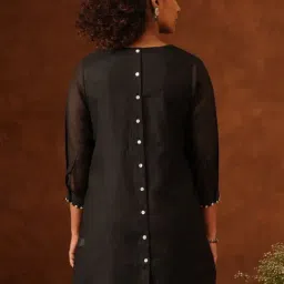 Jaypore Black Embroidered Regular Fit Tunic image 2