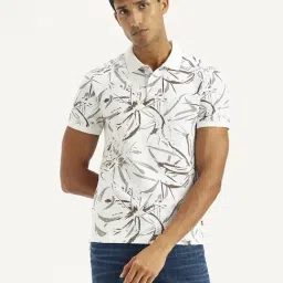 Levi's White Cotton Slim Fit Printed Polo T-Shirt-image-39