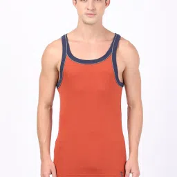 Jockey US54 Orange Gym Vest with Back Panel Graphic Print (Shoulder Strap Color May Vary) image 1