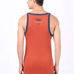 Jockey US54 Orange Gym Vest with Back Panel Graphic Print (Shoulder Strap Color May Vary) image 2
