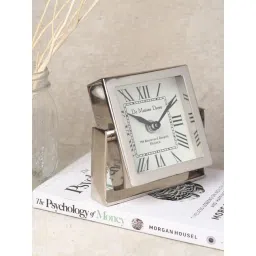 De Maison Decor Silver Aluminium Abstract Canvas Table Clock-picture-25