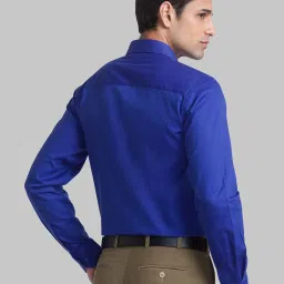 Raymond Blue Cotton Regular Fit Shirt image 2