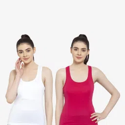 Friskers Multicolor Cotton Camisole (Pack Of 2) image 1