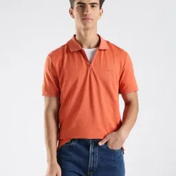 Calvin Klein Jeans Orange Cotton Regular Fit Polo T-Shirt-picture-31