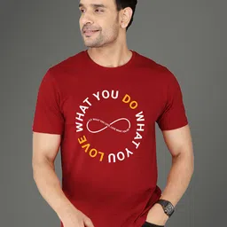 NOBLE HUSTLE Typography Printed Round Neck Pure Cotton T-shirt-picture-37