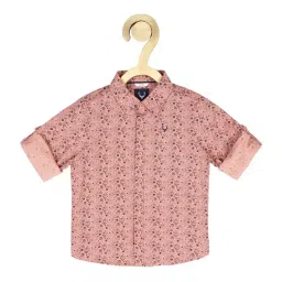 Allen Solly Junior Pink Cotton Printed Full Sleeves Shirt image 1