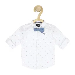 Allen Solly Junior White Cotton Printed Full Sleeves Shirt image 1