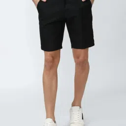 Peter England Black Slim Fit Shorts image 1