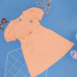 Pantaloons Junior Peach Embroidered Dress-picture-31