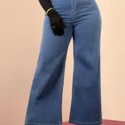 Miss Chase A+ Blue Denim Solid Jeans-picture-26