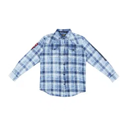 Gini & Jony Kids Blue Checks Shirt image 1