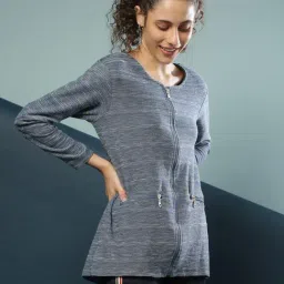 Campus Sutra Blue Other Print Jacket image 4