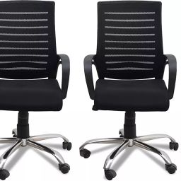 IB Basics Black Full Back Mesh Office Chair SS026 Pack of 2 Piece.-picture-24