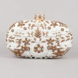 Odette White Embellished Clutch image 2