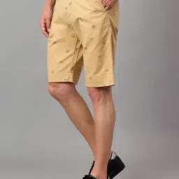 Cantabil Khaki Regular Fit Printed Shorts image 3