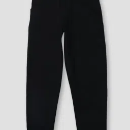 Gini & Jony Kids Black Cotton Regular Fit Trousers image 1