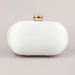 Odette White Embellished Clutch image 4
