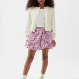 GAP Girls Pink Cotton Floral Skort-picture-35