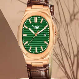 Hala Men Rectangular Dial & Leather Straps Analogue Watch Hala-3100-Green Brown-picture-37