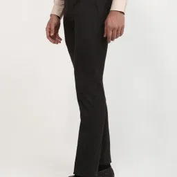 Raymond Dark Grey Checked Regular Fit Trousers image 4
