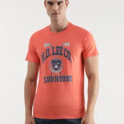 Lee Pink Cotton Slim Fit Printed T-Shirt-picture-35